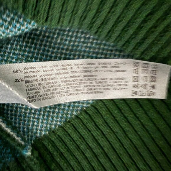 ZARA Mushroom Toadstool Blue Green Striped Check Quirky Indie Sweater Medium - Picture 14 of 15